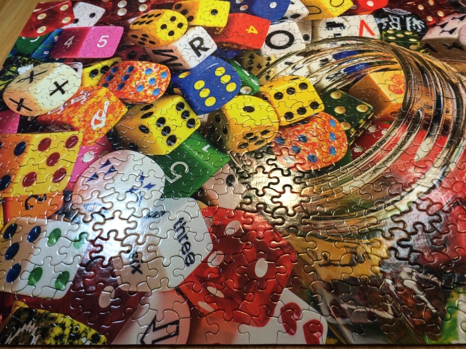 Bright, colorful Dice Puzzle