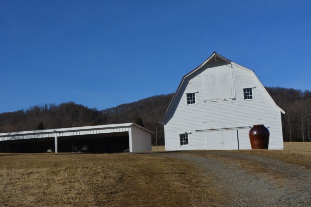 Amish inspired white barn, Ashe County, N.C.